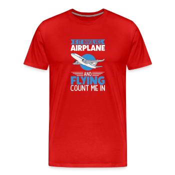Pilote Aviation Avion Compagnie aérienne Futurs pilotes - T-shirt bio Premium Homme - rouge - Devant - Damien (186cm)