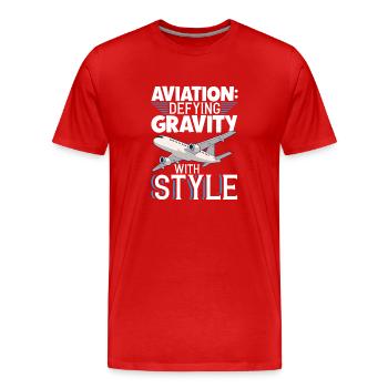 Pilote Aviation Avion Compagnie aérienne Futurs pilotes - T-shirt bio Premium Homme - rouge - Devant - Damien (186cm)