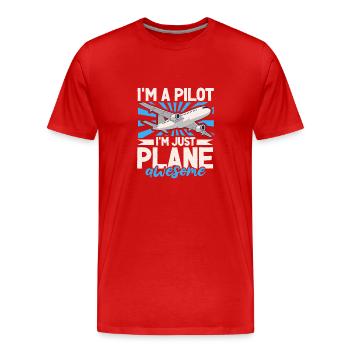 Pilote Aviation Avion Compagnie aérienne Futurs pilotes - T-shirt bio Premium Homme - rouge - Devant - Damien (186cm)