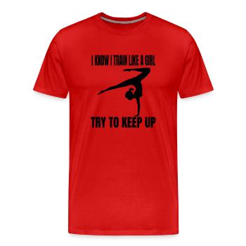 Turnen Geräteturnen Bodenturnen Turner Turnverein - Männer Premium Bio T-Shirt - Rot - Vorne - Damien (186cm)