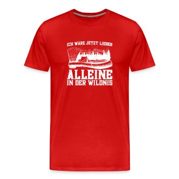 Bushcrafter Outdoor Survival Camping Bushcrafting - Männer Premium Bio T-Shirt - Rot - Vorne - Damien (186cm)
