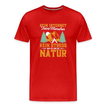 Outdoor Survival Camping Bushcrafting Bushcrafter - Männer Premium Bio T-Shirt - Rot - Vorne - Damien (186cm)