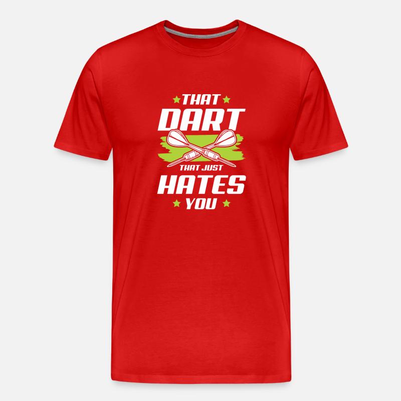 darts dart - Männer Premium Bio T-Shirt - Rot
