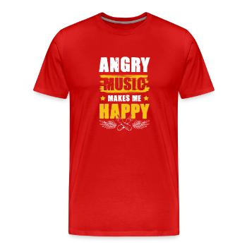 Musique rock n roll - T-shirt bio Premium Homme - rouge - Devant - Damien (186cm)