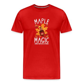 Maple syrup canada tradition and cones - Men's Premium Organic T-Shirt - red - Front - Damien (186cm)