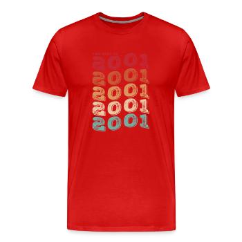 Vintage 2001 Gifts Legend for 22 Year Old - 22nd - Men's Premium Organic T-Shirt - red - Front - Damien (186cm)