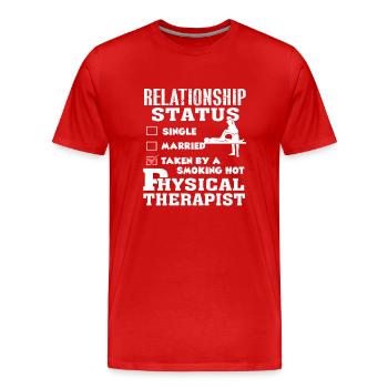 Physical Therapist Relationship Status - Men's Premium Organic T-Shirt - red - Front - Damien (186cm)