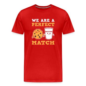 We Are A Perfect Match Cookies Keksmacher - Männer Premium Bio T-Shirt - Rot - Vorne - Damien (186cm)