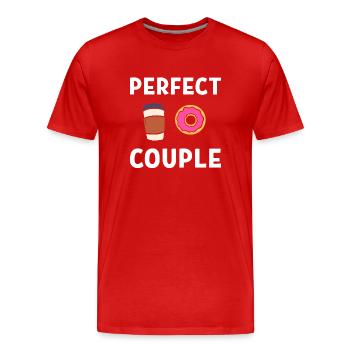 Perfect Couple Kaffeesüchtiger - Männer Premium Bio T-Shirt - Rot - Vorne - Damien (186cm)