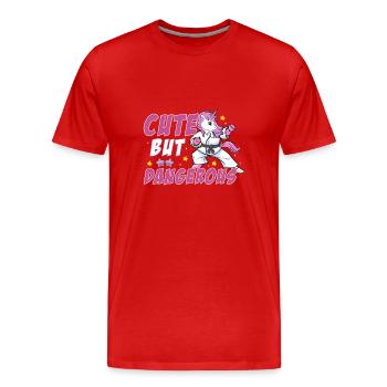 Mignon mais dangereux - T-shirt bio Premium Homme - rouge - Devant - Damien (186cm)