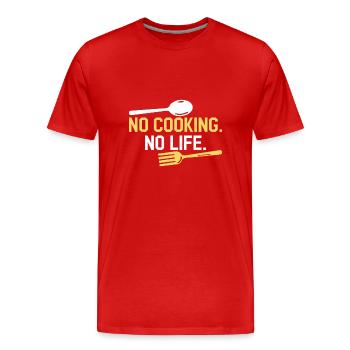 Ne pas faire bouillir. Pas de vie. - T-shirt bio Premium Homme - rouge - Devant - Damien (186cm)