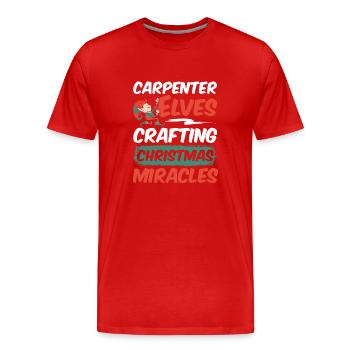 Applaudissements de Noël et dents dentaires propres - T-shirt bio Premium Homme - rouge - Devant - Damien (186cm)