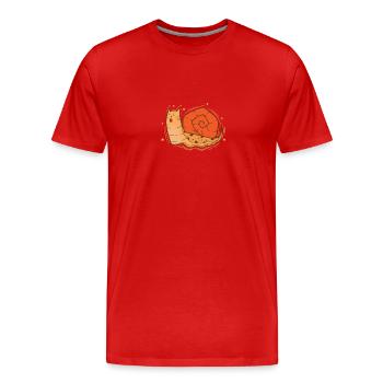 Cat Snail Snail Shell Animal - Men's Premium Organic T-Shirt - red - Front - Damien (186cm)