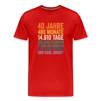 40 Jahre Vierzigster Geburtstag - Männer Premium Bio T-Shirt - Rot - Vorne - Damien (186cm)