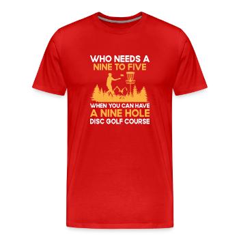 Disc Golf Player Disc Golfer Frisbee Player Par Pu - Männer Premium Bio T-Shirt - Rot - Vorne - Damien (186cm)