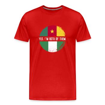 Flag of Cameroon Cameroon - Men's Premium Organic T-Shirt - red - Front - Damien (186cm)