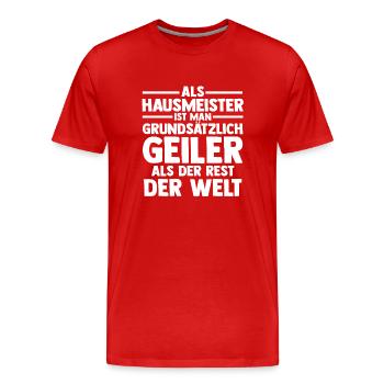Hauswart Haustechniker Hausmeister - Männer Premium Bio T-Shirt - Rot - Vorne - Damien (186cm)