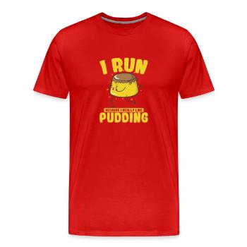 Only Interested in Pudding Dessert - Men's Premium Organic T-Shirt - red - Front - Damien (186cm)