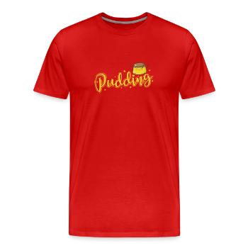 Life's a Piece of Pudding Dessert - Men's Premium Organic T-Shirt - red - Front - Damien (186cm)