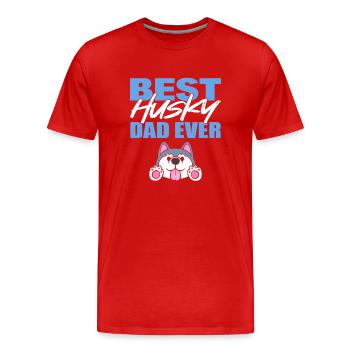 Best Husky Dad Ever Hundetrainer - Männer Premium Bio T-Shirt - Rot - Vorne - Damien (186cm)