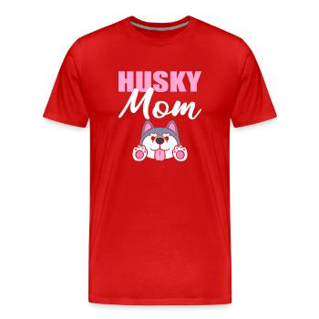 Husky Mom Hundesitter - Männer Premium Bio T-Shirt - Rot - Vorne - Damien (186cm)