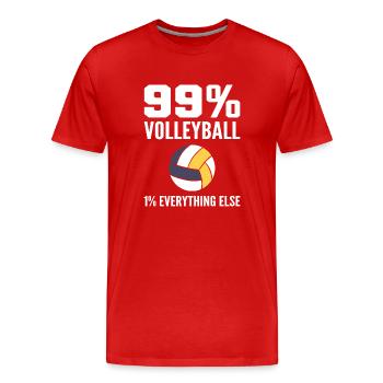 Volleyball -Sport Volleyballtrainer - Männer Premium Bio T-Shirt - Rot - Vorne - Damien (186cm)