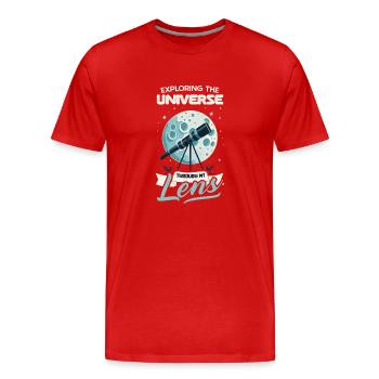Astrophotographie Astronomy Space Camera - T-shirt bio Premium Homme - rouge - Devant - Damien (186cm)