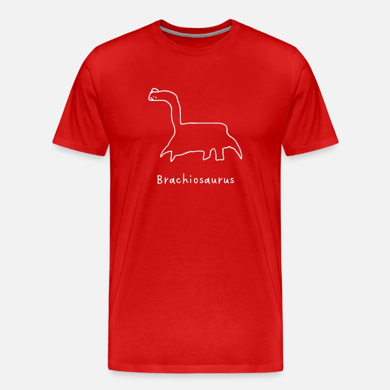 Brachiosaurus Dinosaurier - Männer Premium Bio T-Shirt - Rot