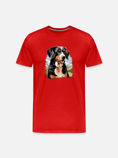 Dog Appenzeller Mountain Dog - Men's Premium Organic T-Shirt - red