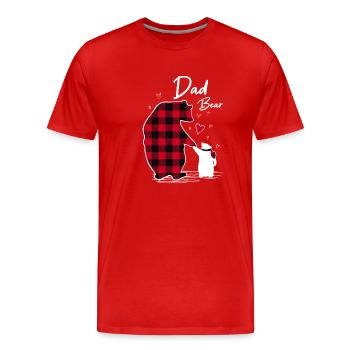Dad Bear - Men's Premium Organic T-Shirt - red - Front - Damien (186cm)