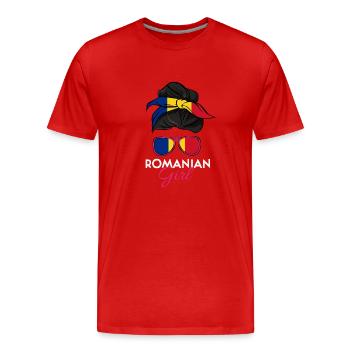 Fille roumaine - T-shirt bio Premium Homme - rouge - Devant - Damien (186cm)
