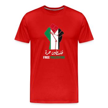 Palestina Faust - Männer Premium Bio T-Shirt - Rot - Vorne - Damien (186cm)