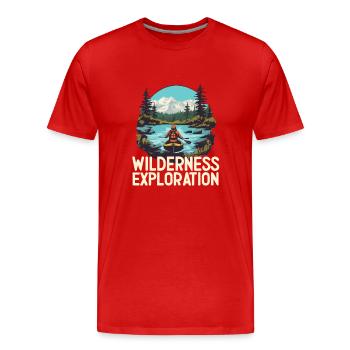 EXPLORATION DE LA NATURE SAUVAGE - T-shirt bio Premium Homme - rouge - Devant - Damien (186cm)