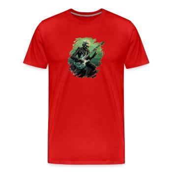Guitaristes Guitares électriques Guitare acoustique Vintage - T-shirt bio Premium Homme - rouge - Devant - Damien (186cm)