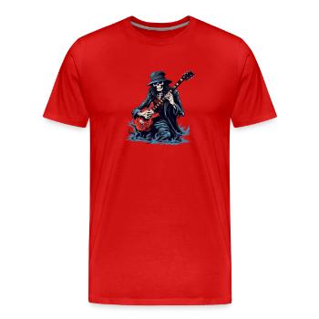 Gitarristen-tshirt E-Gitarren-Saiten - Männer Premium Bio T-Shirt - Rot - Vorne - Damien (186cm)