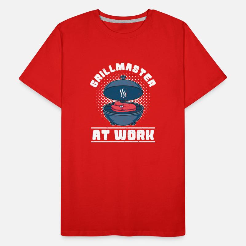 Grill master at work BBQ Fun grilling Men's Premium Organic T-Shirt