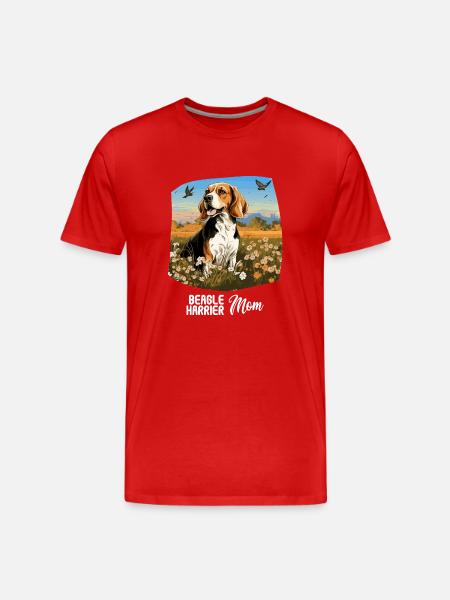 Dog Beagle Harrier - Men's Premium Organic T-Shirt - red