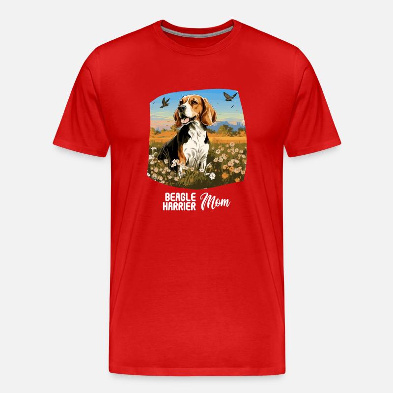 Hund Beagle Harrier - Männer Premium Bio T-Shirt - Rot