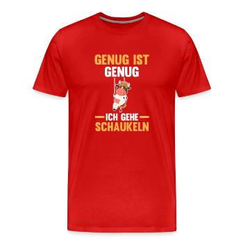 Kuh Genug Ist Genug Ich Gehe Schaukeln - Männer Premium Bio T-Shirt - Rot - Vorne - Damien (186cm)