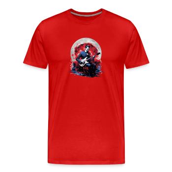 Guitares, Cordes de guitare électrique, Guitare électrique, Musicien - T-shirt bio Premium Homme - rouge - Devant - Damien (186cm)