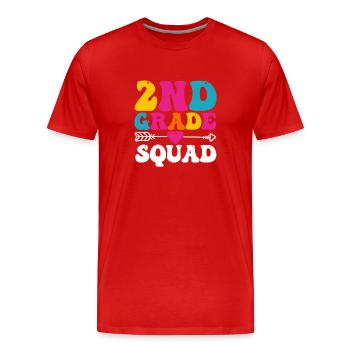 2nd Grade Squad Second Teacher Student Team Back - Men's Premium Organic T-Shirt - red - Front - Damien (186cm)