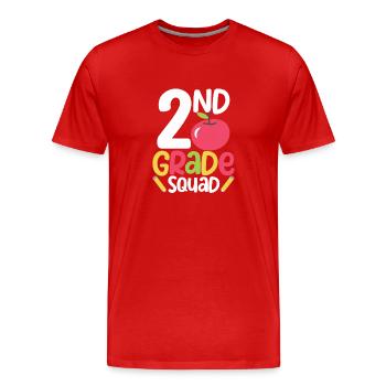 2nd Grade Squad Second Teacher Student Team Back - Men's Premium Organic T-Shirt - red - Front - Damien (186cm)