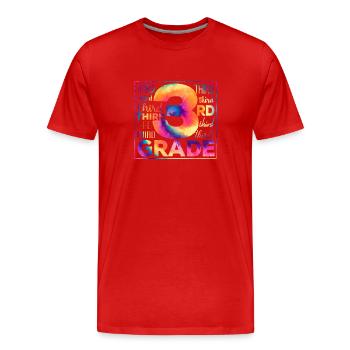 Tie Dye 3. Klasse Drittes Typografie-Team Schüler - Männer Premium Bio T-Shirt - Rot - Vorne - Damien (186cm)