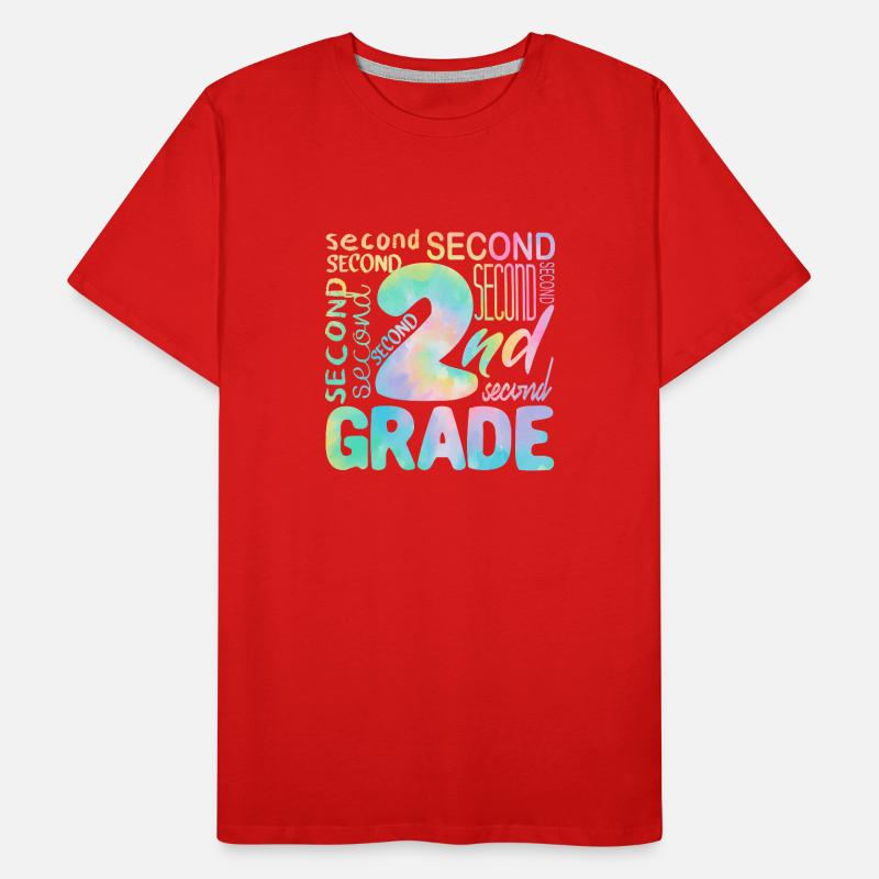 Tie Dye 2nd Grade Second Typography Team Student Men's Premium Organic T-Shirt