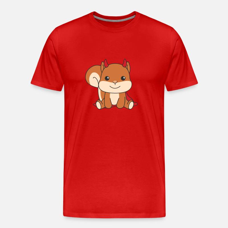 Eichhörnchen Happy Halloween Teufel Kostüm - Männer Premium Bio T-Shirt - Rot