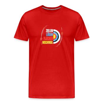 Bogenschießen Lustiges Geschenk für Bogenschütze - Männer Premium Bio T-Shirt - Rot - Vorne - Damien (186cm)