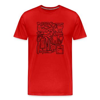 Zahnarzt - Männer Premium Bio T-Shirt - Rot - Vorne - Damien (186cm)
