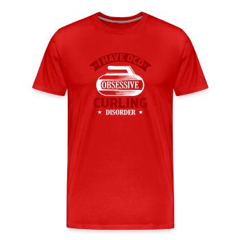 J’ai un trouble obsessionnel du curling - T-shirt bio Premium Homme - rouge - Devant - Damien (186cm)