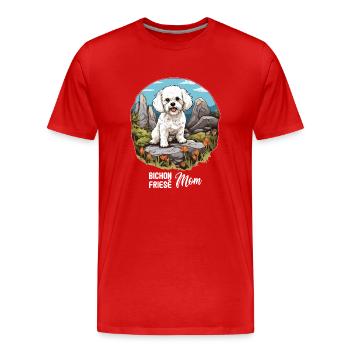 Hund Bichon Friesé - Männer Premium Bio T-Shirt - Rot - Vorne - Damien (186cm)