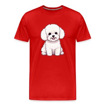 Hund Bichon Friesé - Männer Premium Bio T-Shirt - Rot - Vorne - Damien (186cm)